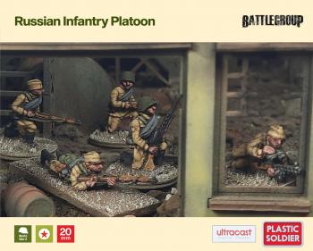 20mm Russian Infantry Platoon Summer Uniform--thirty-five unpainted 20mm WWII miniatures--AWAITING RESTOCK. #0
