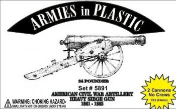 American Civil War Artillery--24 Pounder Heavy Siege Gun, 1861-1865--2 Cannons, No Crews (OD green) #0