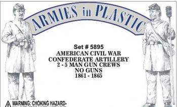 American Civil War Confederate Artillery, 1861-1865--2 -Five-Man Gun Crews, No Guns (grey) #0