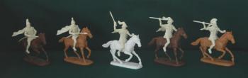Greek Cavalry B (RED)--five unpainted plastic figures and five horses--RETIRED--LAST ONE!! #0