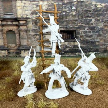 Alamo Mexican Regulars Set #2--12 figures in 4 poses with Swivel and swappable Heads & Hands and two ladders--White #0