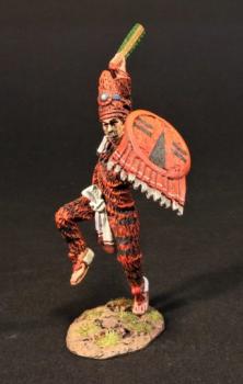 Leaping Aztec Warrior with raised sword and shield (red suit), the Aztec Empire, The Conquest of America--single figure #0
