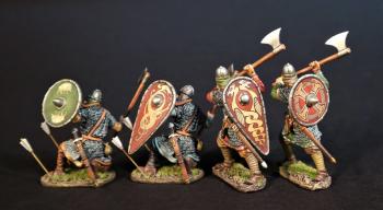 Four Housecarls with Dane Axes (two kite shields, two round shields), Angla Saxon/Danes, The Age of Arthur--four figures #0