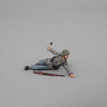 WWII German SS Trooper Lying Down, Throwing a Grenade--single figure--RETIRED--LAST FIVE!! #0