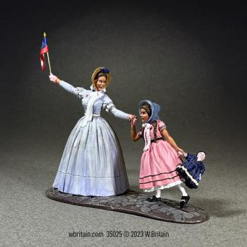“Mrs. Egen and Daughter”, At the Parade, Civil War Era--two figures on single base #0