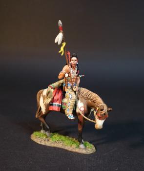Image of Crow Warrior Scout, The Crow, The Fur Trade--single mounted figure holding spear upright