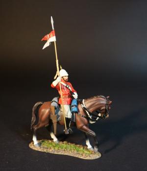 Image of Mounted Policeman, The North West Mounted Police, The March West, 1874, The Fur Trade--single mounted figure with upright lance and wearing spiked helmet