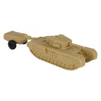 Image of BMC CTS WWII British Churchill Crocodile Tank--Tan 1:38 scale Plastic Army Vehicle