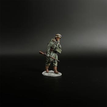 Image of LSSAH Rifleman Marching in Helmet with Windproof Glasses, Battle of Kharkov--single figure