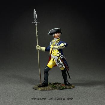 Image of Art of War--Art of Don Troiani:  Hessian Leib Infantry Regiment Officer, 1776--single figure with pike