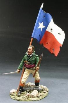 Image of James Butler Bonham of South Carolina with Texas State Flag--single figure with flag--RETIRED--LAST ONE!!
