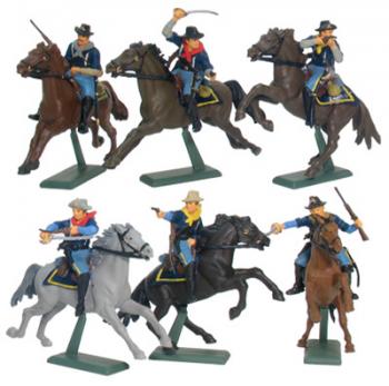 Wild West 7th Cavalry Mounted (6 in 5 poses) #0