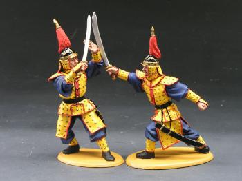 Sword Practice--two Chinese soldier figures #0