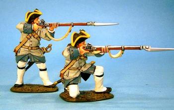 French Marines in Justacorps Firing--two figures--RETIRED. #0