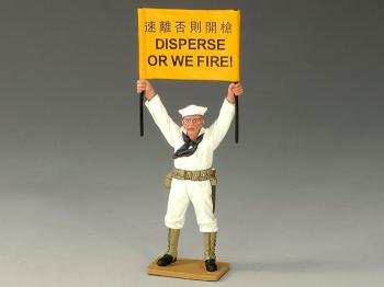 Image of USN Sailor Banner Man Holding Sign--single figure--RETIRED. ONE AVAILABLE! 