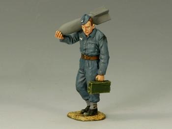 Image of Luftwaffe Ground Crewman with Bomb--single figure--RETIRED--LAST ONE!!