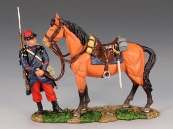 French Poilu Attending to a General's Horse--single figure with horse--RETIRED--LAST ONE!! #2