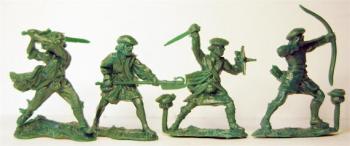 Scottish Highlanders, English Civil War--four kilted warrior figures #0