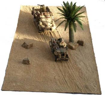 Image of Desert sand mat with diagonal tracks--12" x 29"--AWAITING RESTOCK.