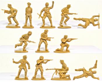 WWII Afrika Korps (15 recast figures in all 12 poses) tan, SP #0