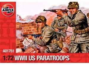 WWII U.S. Paratroops--48 unpainted plastic figures in 14 poses #0