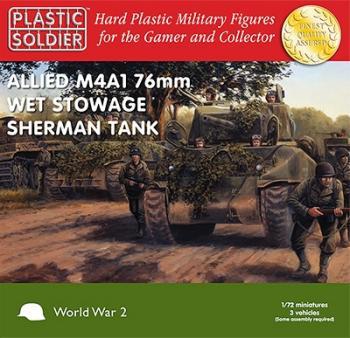 1/72nd Easy Assembly Sherman M4A1 76mm Wet Stowage Tank--makes three tanks--TWO IN STOCK. #0
