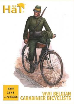 WWI Belgian Carbinier Bicyclists-- twelve 1:72 scale plastic figures #0