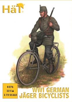 WWI German Jaeger Bicyclists-- twelve 1:72 scale plastic figures #0