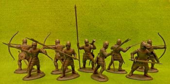 Medieval Archers & Billmen (Dark Grey)--9 figures w/Looses plug-in parts #0