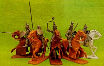 Medieval French Mounted Knight Command (Silver)--5 with plug-in parts #0