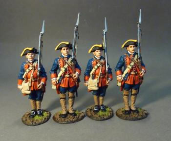 Four Line Infantry At Attention, Set #1--The New Jersey Provincial Regiment, The Raid on St. Francis, 1759--four figures--RETIRED--LAST ONE!! #0