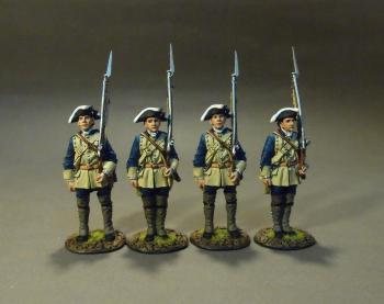Four Line Infantry At Attention, Set #2,  The South Carolina Provincial Regiment (The Buffs), The Raid on St. Francis, 1759--four figures--RETIRED--LAST TWO!! #0