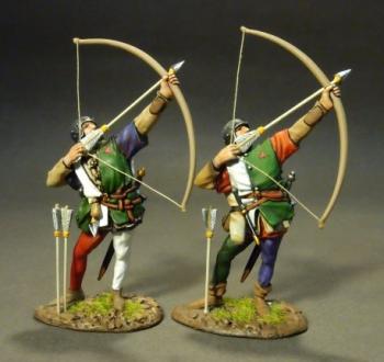 Two Lancastrian Archers, The Retinue of Henry Tudor, Earl of Richmond, The Battle of Bosworth Field 1485, The Wars of the Roses 1455-1487--two figures #0