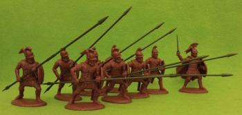 Phalangites--1 Officer + 8 Pikemen in armor with two-part pikes--nine models #0