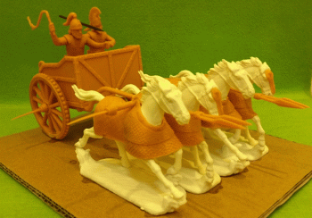 Persian Scythed Chariot--single plastic chariot with four-horse team, driver, & escort #0