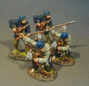 Four Militia Skirmishing, French Militia, Montreal Brigade #13