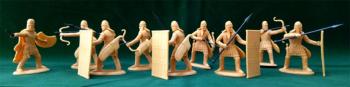 Persian Sparabara (Pavisiers & Bowmen)--nine unpainted plastic figures #0