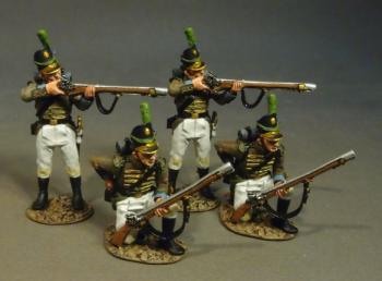 Four Loading and Firing #2 (White Trousers), Portuguese 1st Cazadores, 1809--four figures #0