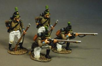Four Loading and Firing #3 (White Trousers), Portuguese 1st Cazadores, 1809--four figures #3