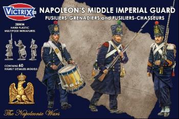Napoleon’s Middle Imperial Guard--60 unpainted plastic 28mm figures--THREE IN STOCK. #0