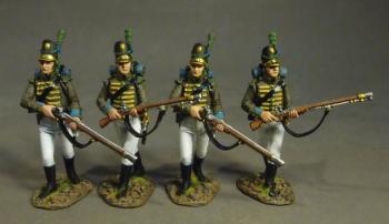 Four Advancing #1 (White Trousers), Portuguese 1st Cazadores, 1809--four figures #0