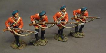 Four British Charging, 60th Royal Americans, Light Infantry Company, Battle of Bushy Run--four figures #0