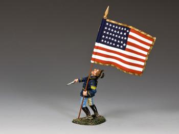 Sgt. Robert H. Hughes with the National Flag--single figure with flag #13