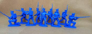 Napoleonic French Fusiliers (1812-1815) with action postures for defending and advancing--nine plastic figures #0