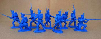 Napoleonic French Grenadiers & Voltiguers--makes nine action poses in Blue plastic #0