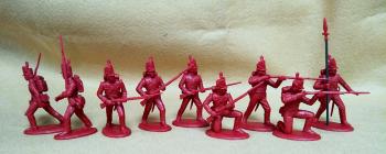 Napoleonic British Line Infantry Centre Company (1812-1815)--nine unpainted plastic figures (red) #0