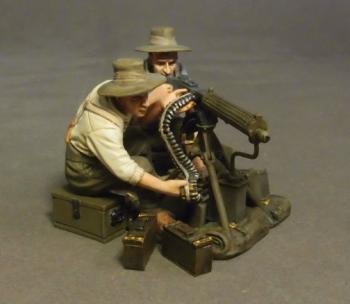 Crew with Vickers Heavy Machine Gun, Ford Model T Billzac, Australian 1st Light Car Patrol--two figures on single base and two boxes #0