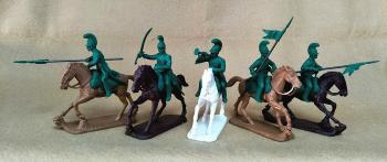 Napoleonic French Lancers with Trumpeter--five mounted 54mm figures #0
