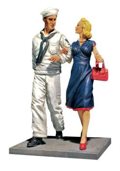 Shore Leave--U.S.N. Sailor on Liberty With Date, 1942-45--two figures on single base #0