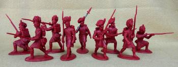 Napoleonic British Highlanders, Flank Company--nine unpainted plastic figures (red) #0